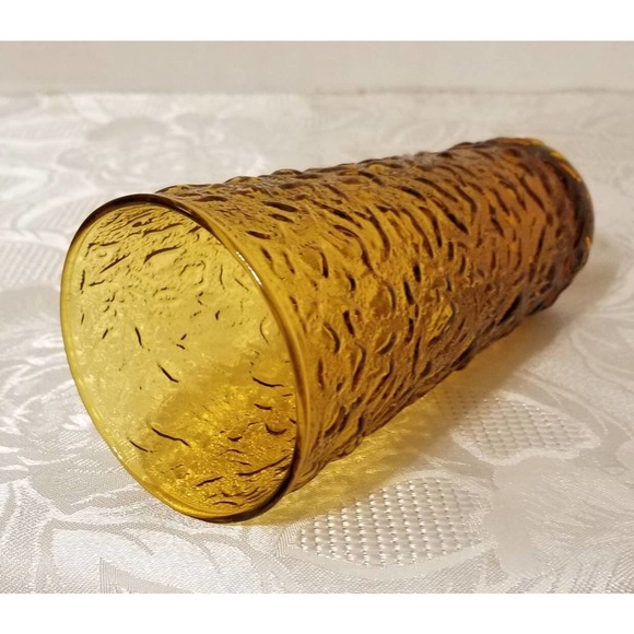 Anchor Hocking 64oz Amber Glass Milano Lido Ball Pitcher And Four 16oz Tumblers - Picture 7 of 9